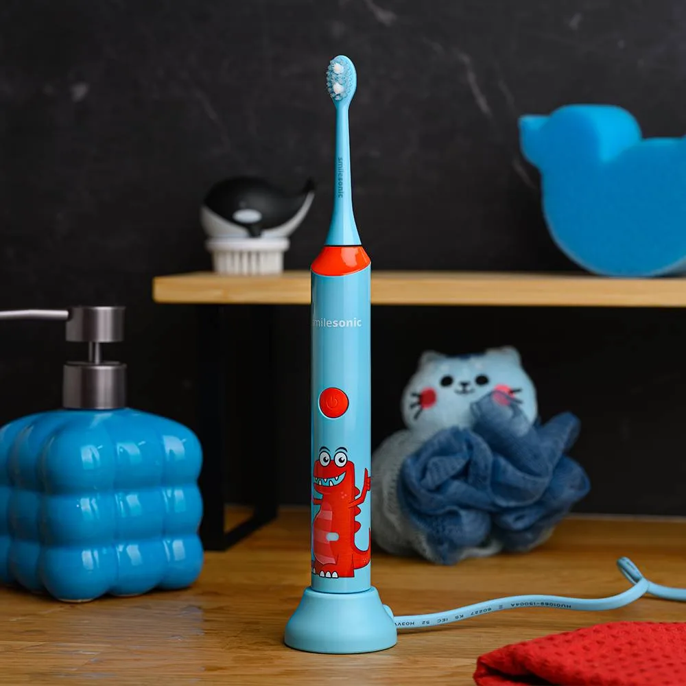 Szczoteczka soniczna dla dzieci Smilesonic KIDS — Dino — w domu i w podróży