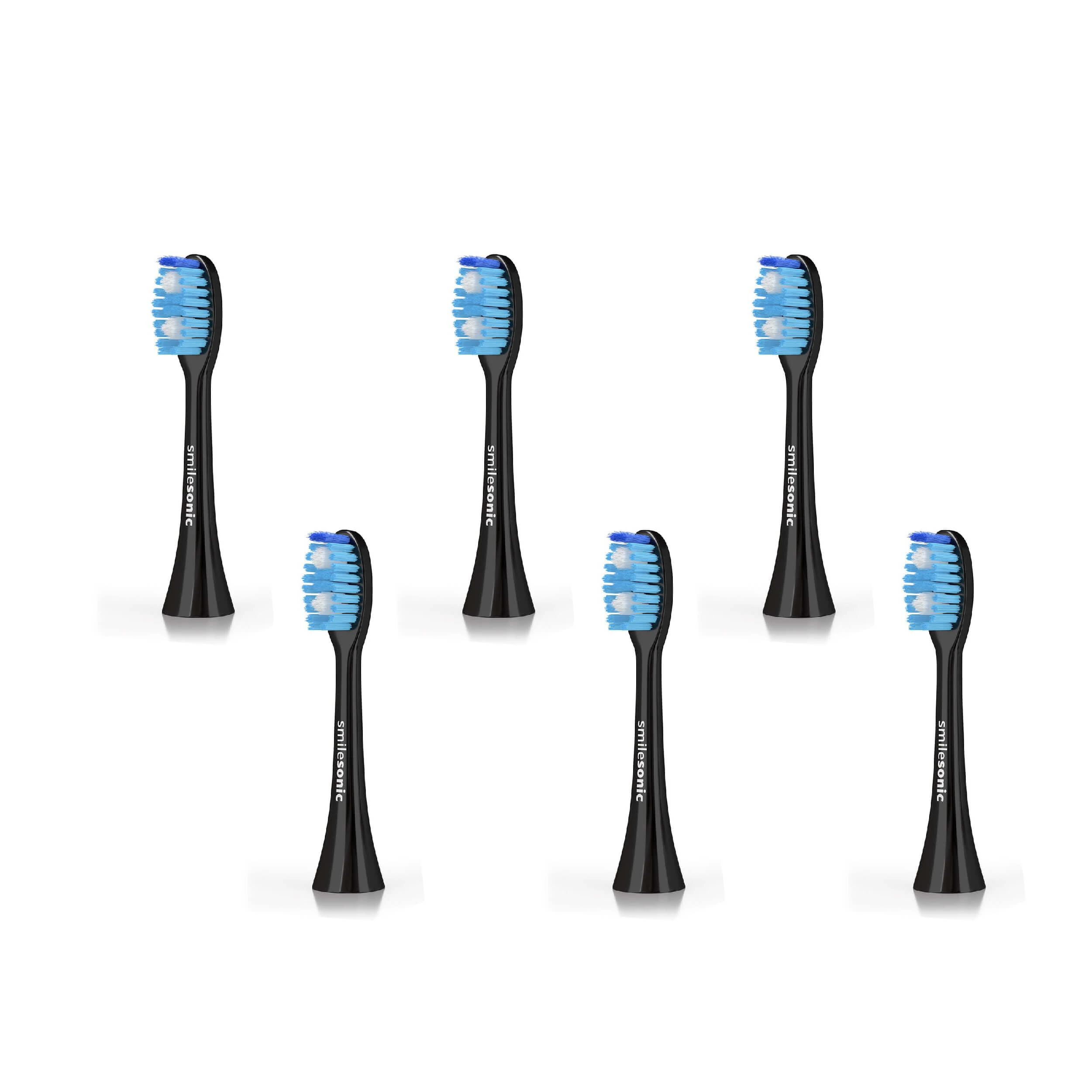 daily_6x Końcówki Smilesonic DailyCare 6 szt. - standardowe - UP / EX / GO - kolor czarny