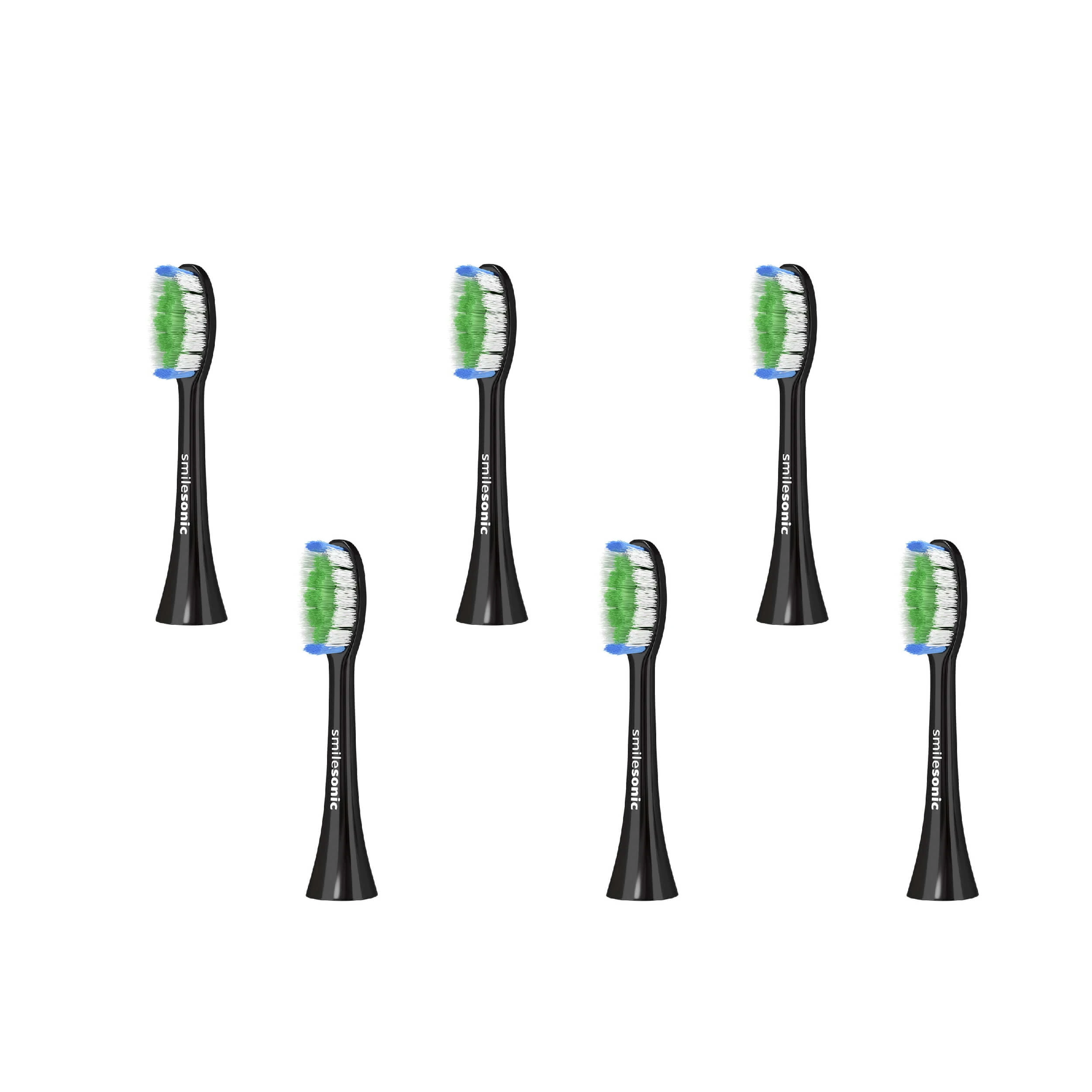 Końcówki Smilesonic ShinyWhite 6 szt. - wybielające - UP / EX / GO - kolor czarny