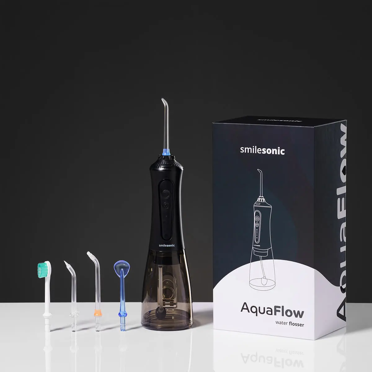 smilesonic-aqua-flow-black-3 Smilesonic AquaFlow kabellose Munddusche