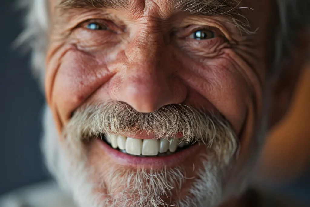 Uśmiechnięty starszy mężczyzna